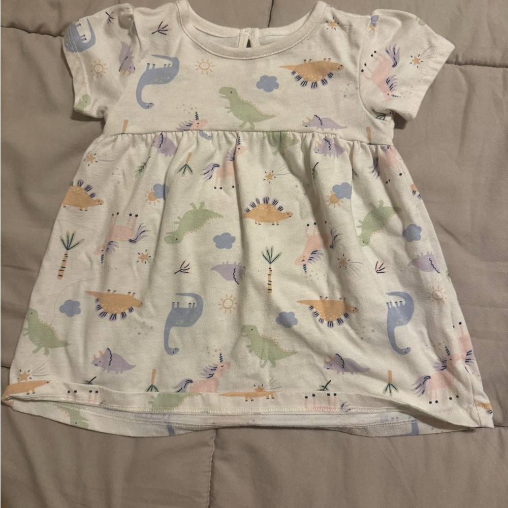 Garanimals White Dress with Dinosaur Print